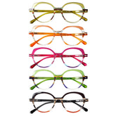 5 Pack Ladies  Reading Glasses Women Fashion Spring Hinge Readers